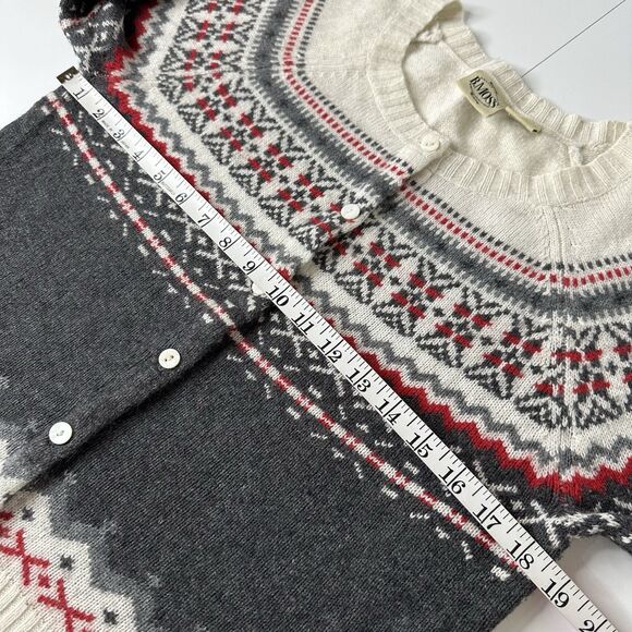 B Moss Lambswool Angora Cardigan Sweater Sz M Fair Isle Nordic Winter Vtg 90s - Picture 7 of 11